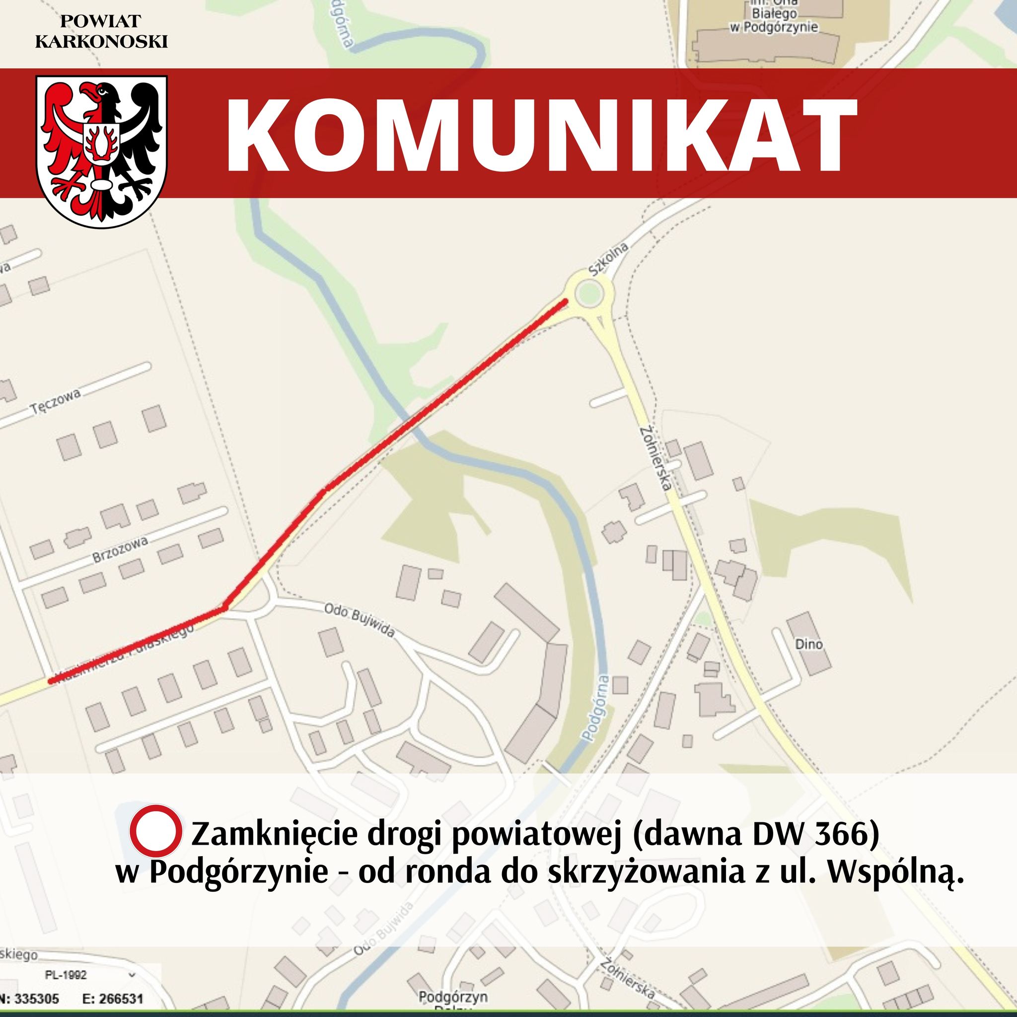 Zmiana organizacji ruchu na drodze powiatowej (dawna DW 366) – Podgórzyn i Zachełmie (ETAP III).