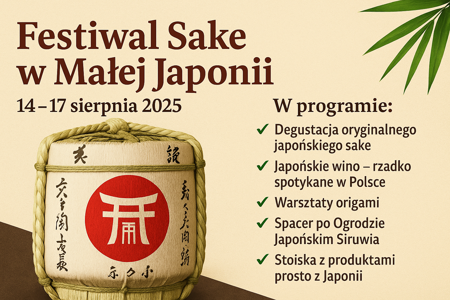 Festiwal Sake w Małej Japonii 14–17 sierpnia