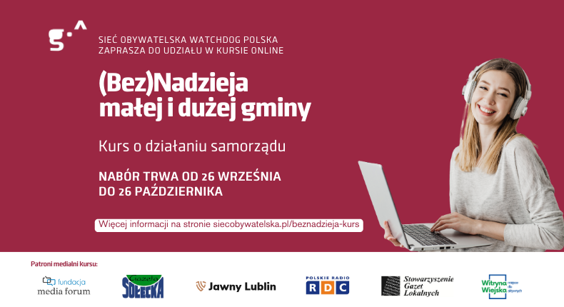 Zapraszamy na kurs “(Bez)Nadzieja małej i dużej gminy”!