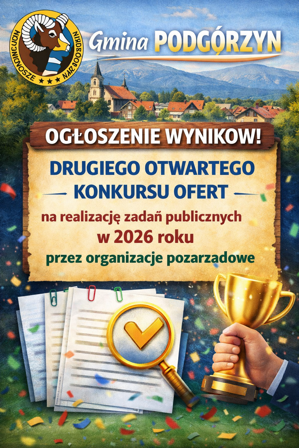 Rozstrzygnięcie drugiego konkursu ofert na wsparcie realizacji zadań publicznych w 2026r,