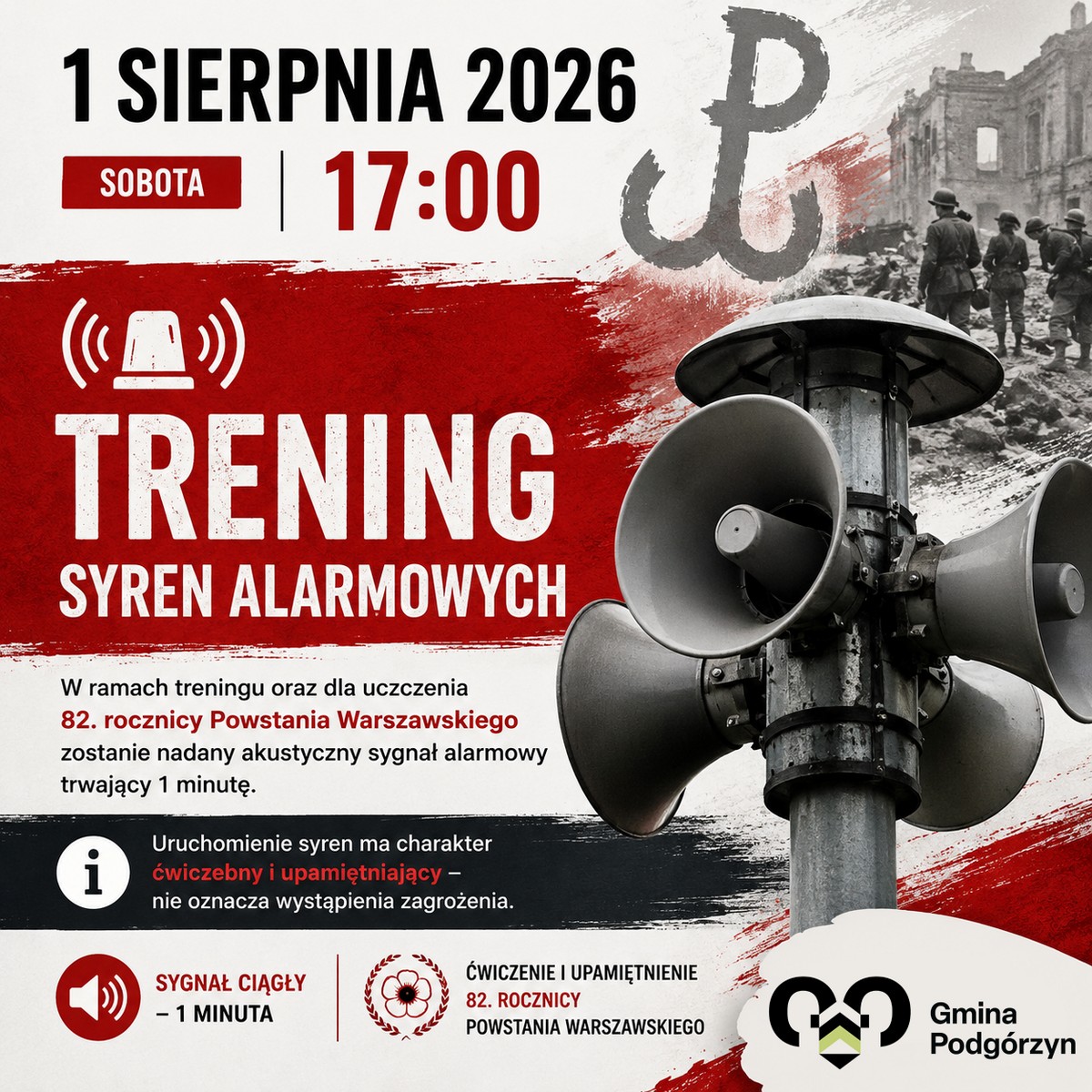Trening syren alarmowych – 1 sierpnia 2026 r.