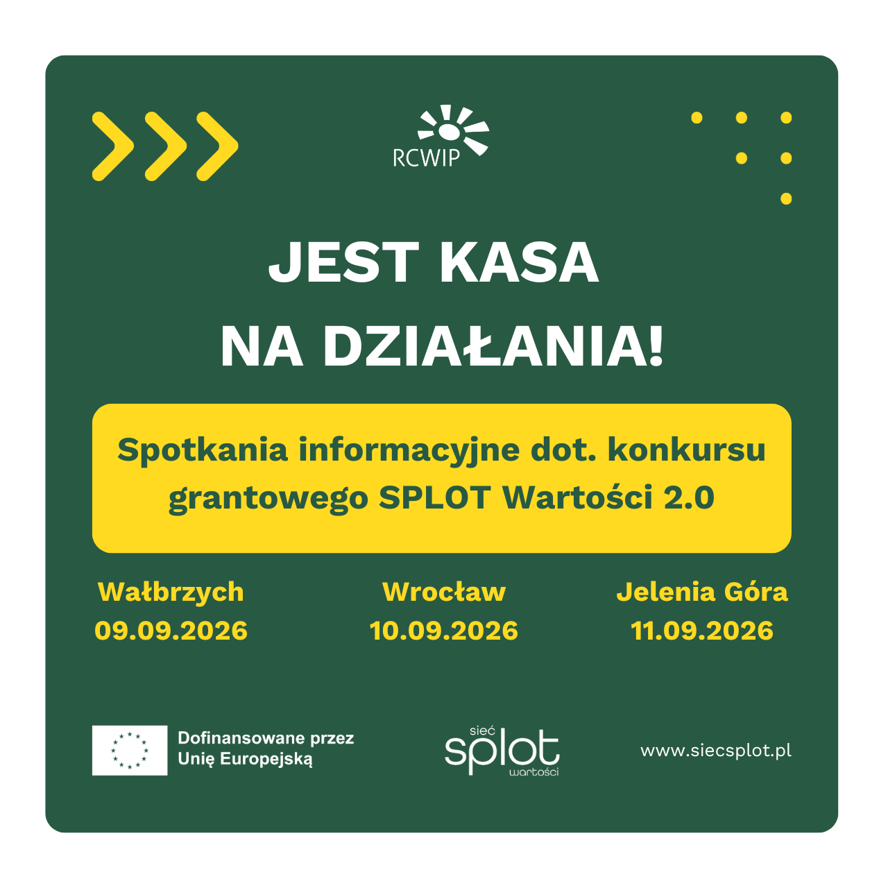 Bezpłatne spotkanie informacyjne o konkursie grantowym „SPLOT Wartości 2.0”